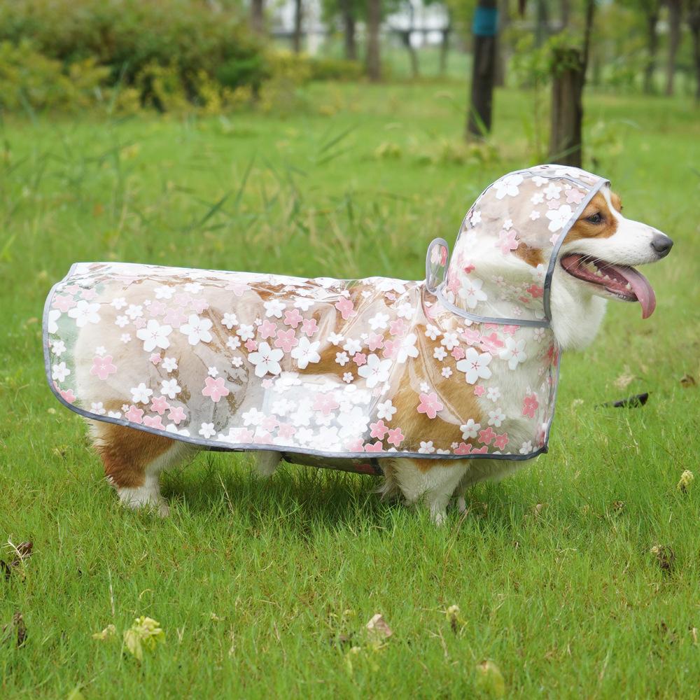 Floral Dog Cloak Raincoat Corgi Medium Dog General Purpose Pet Clothing Dubin Satsuma Golden Retriever