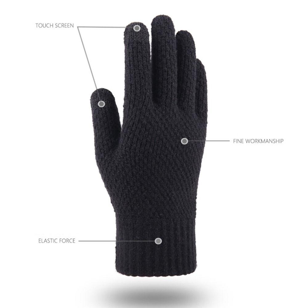 Thick Men Knitted Gloves Windproof Cold Proof Mittens Leisure Warm Gloves  for Outdoor Travel