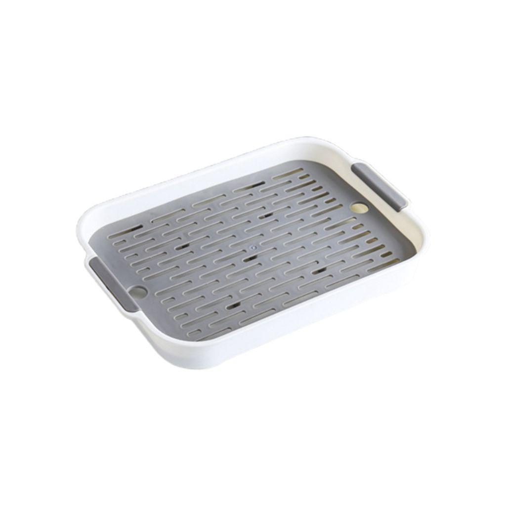 

Double-layer Draining Board PP Material Tableware Storage Drain Tray Fruit Tray Cup Drying Rack S