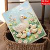 DIY Frameless Pearl Painting Kit Duck Family Eggs 3D Shiny Bead Art Canvas Relaxing Creative Craft for Home Wall Decor Gift
