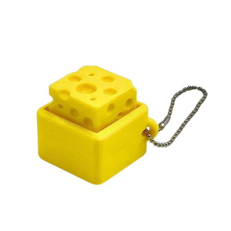 1Pcs Yellow Cheese Shaped Fidget Keychain Cute It Stress Relief Toy Mini Squeeze Sensory Toy Portable bag charms Bag Pendant