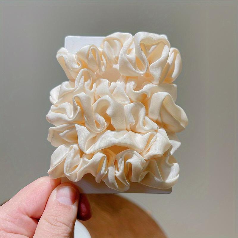 

5 шт. Мягкие резинки для волос из искусственного шелка для женщин и для ежедневного использования. Идеально подходят для кудрявых, тонких, густых и тонких волос. бежевый