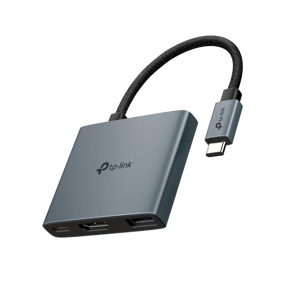 USB Hub with 100W Power and One USB Plug Compatible with Windows Linux iPad Chrome and Nintendo UH3020C TP-Link Type-C 3-Port 4K@60Hz HDMI, High-Speed