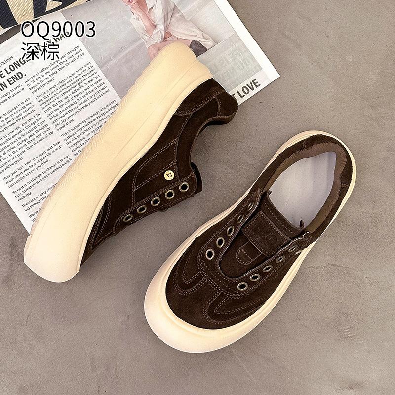 

Board shoes autumn new thick-soled heightening single shoes comfortable ugly cute casual shoes 35 темно-коричневого