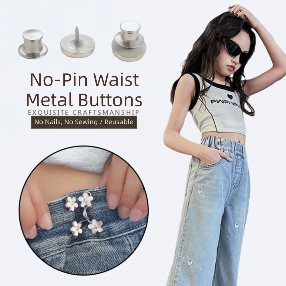Nail-Free Waist Button Fastener No Sewing Required Jeans Waist Cincher Clip  Clothing Accessory