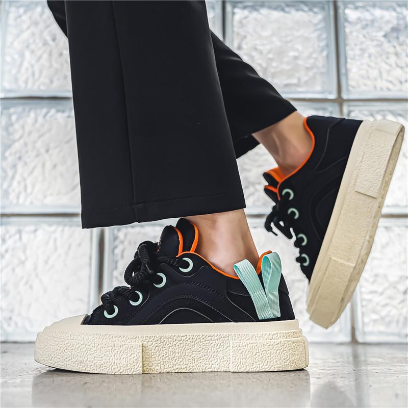 

British Style Vulcanized Sneakers Men Punk Street Style Sport Platform Shoes For Men White Casual Sneakers Male New 39 черный белый