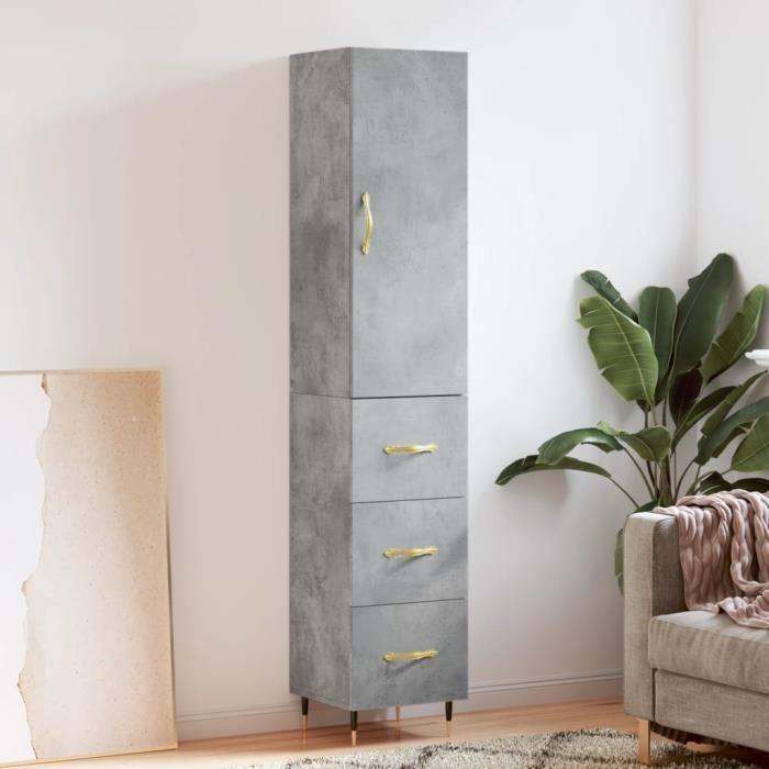 VidaXL Highboard Concrete Grey 34.5x34x180 Cm Engineered Wood 3198837