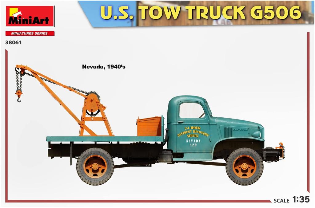 Miniart Scale American Tow Truck G506 Plastic Model Kit MA38061 1/35