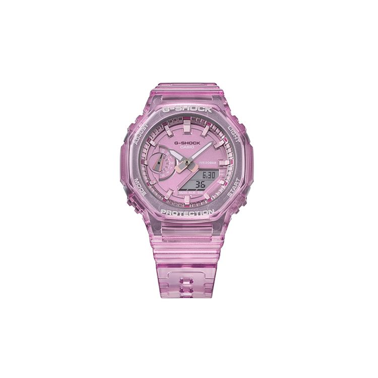 Casio Men's G-Shock Ice Tough Series Octagonal Dial Semi-Transparent Waterproof Shockproof Sports Watch Quartz Movet Resin Strap Gma-S2100sk-4Apr