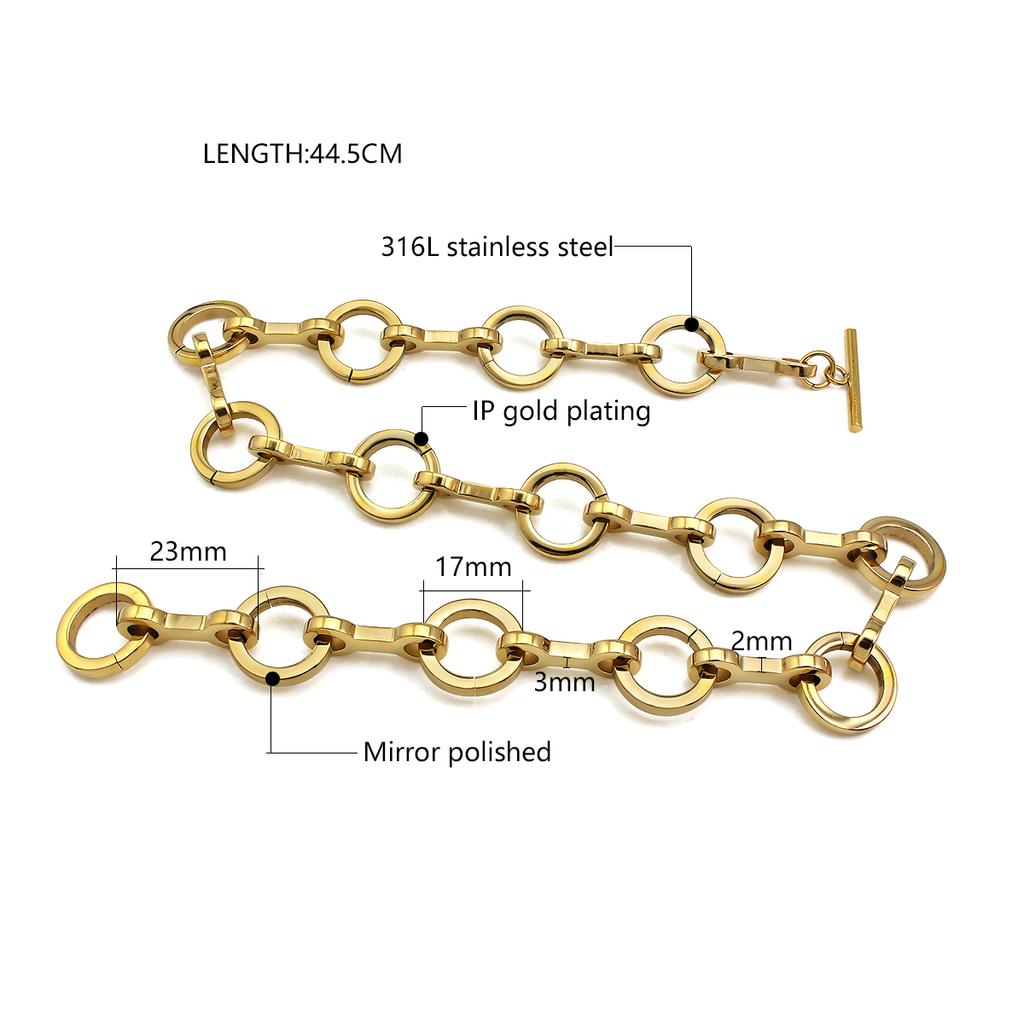 Simple Trendy Versatile Stainless Steel OT Clasp Bracelet Necklace Circular No Fading Color for Parties Anniversaries Engagement