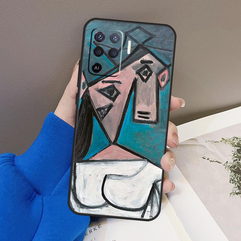 Painting Picasso Abstract Art Case For Oppo A94 A74 A54 A80 A60 A40 A18 A38 A58 A78 A98 A96 A76 A16 A15 A17 A57 A77 A5 Pro