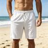 Calções de Praia Masculinos 100% Linho de Algodão Respiráveis de Secagem Rápida Casuais com Cordão Board Shorts Com Bolsos Verão Surfe Roupa de Banho