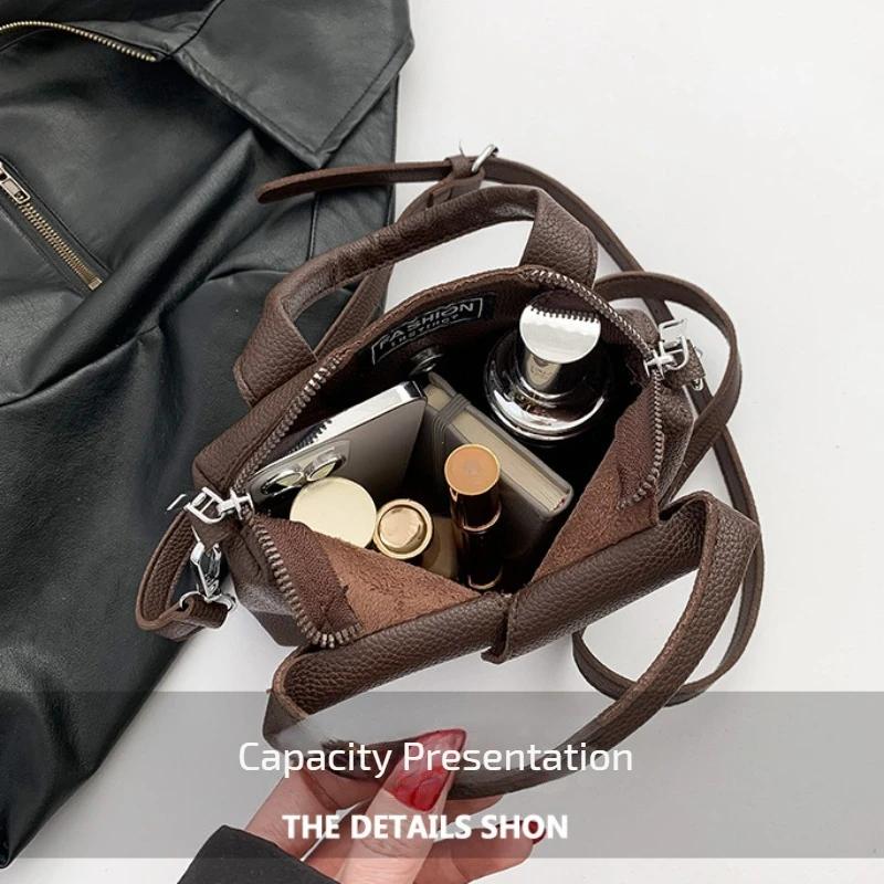 Pu Square Compact Shoulder And Crossbody Bags Zipper Unique Design High Quality Hand Bags For Women 2024 Designer Style Bolso