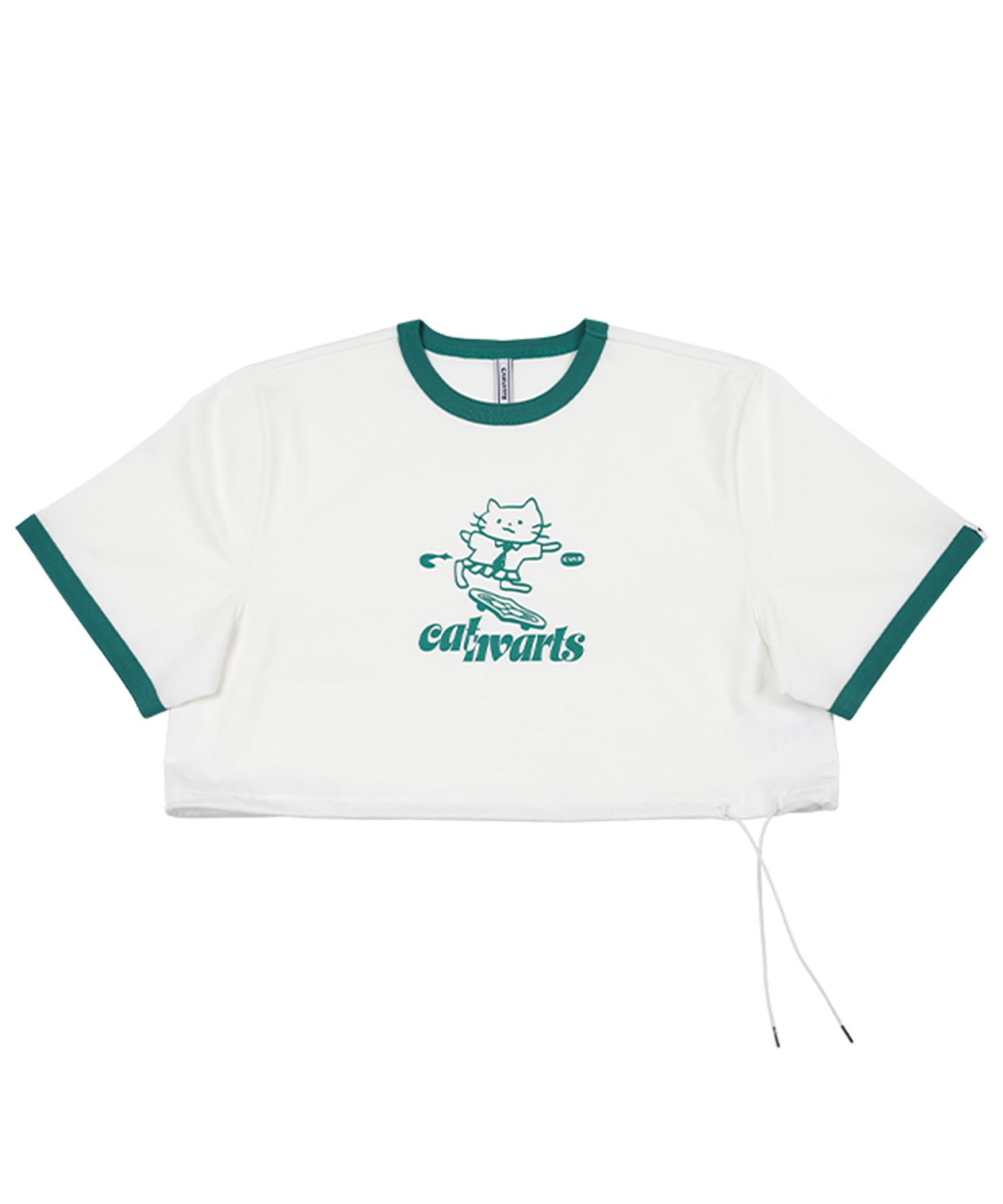 Canbats Crop Short Sleeve T-Shirt (White) White