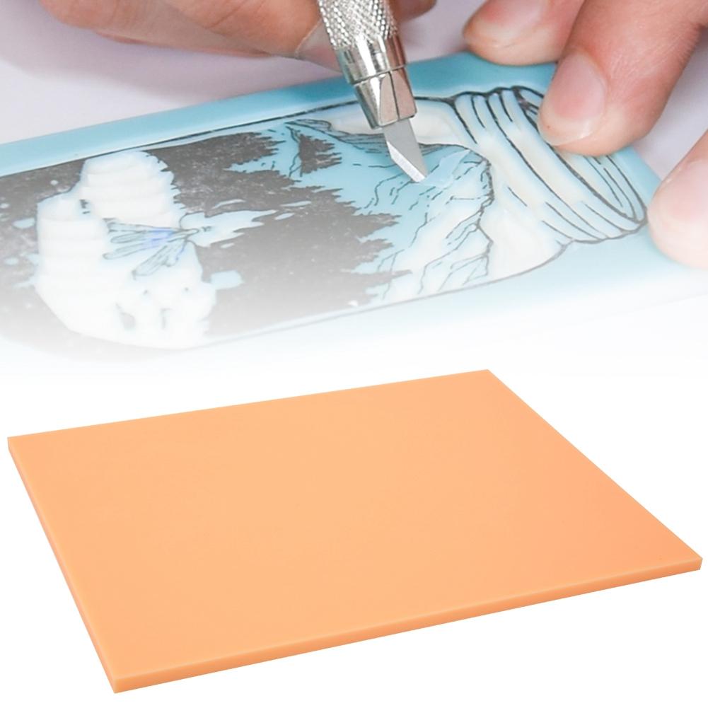 Jelly Rubber Stamp Thin Carving Blocks for Handcraft Stamps DIY MakingPeach Red