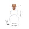 3pcs Wishing Bottles Clear Corked Drift Bottle Glass Corked Diy Bottle For Perfume Storage Jar Gourd Shape Decor