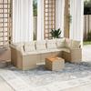 VidaXL Garden Lounge Set with Cushions 8 Pcs Beige Wicker 3224035