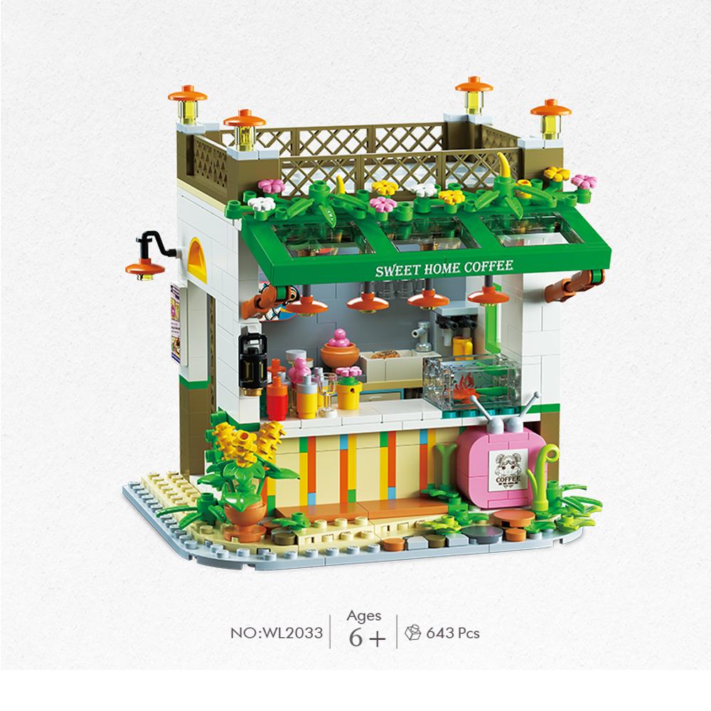 Fantasy für Erwachsene Kompatibles Bausteinset Märchenhaus mit Café Kunstatelier, Garten Straßenszenerie Partygeschenk