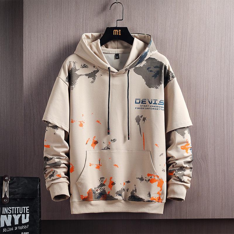 Men's Trendy Hooded Two-Piece Long Sleeve Jacket - Spring/Autumn