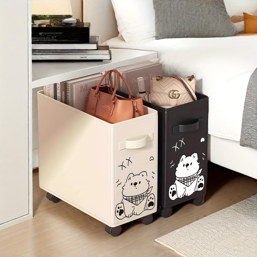 Niedlicher Rollwagen, Tragbare Aufbewahrung mit Rädern, Mehrzweck-Aufbewahrungsbox, Cartoon-Tierdruck
