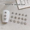 1 Bag Hollow Star Nail Art Charms 3D Metal Five-Pointed-Star Gold Silver Diamond Nail Decoration Luxury Manicure Accessories