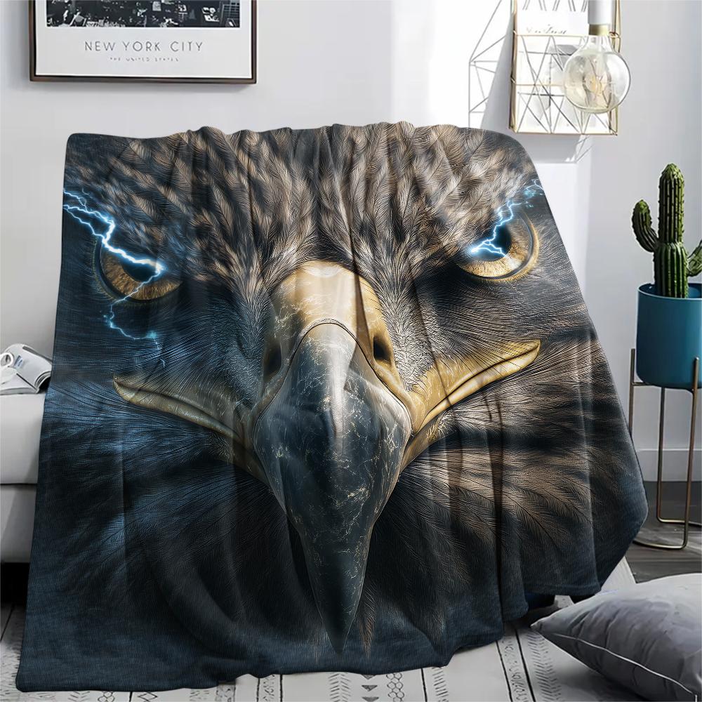 Eagle Print Flannel Blanket, High Quality Comfortable for All Seasons, Home Decor, Warmth and Comfort, Perfect for Christmas Gifts