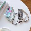 Cute Blooming PU Leather Cover with Scarf Handbag Style Chain Wrist Strap For Samsung Galaxy Z Fold 6 5 4 3 5G Hard Phone Case