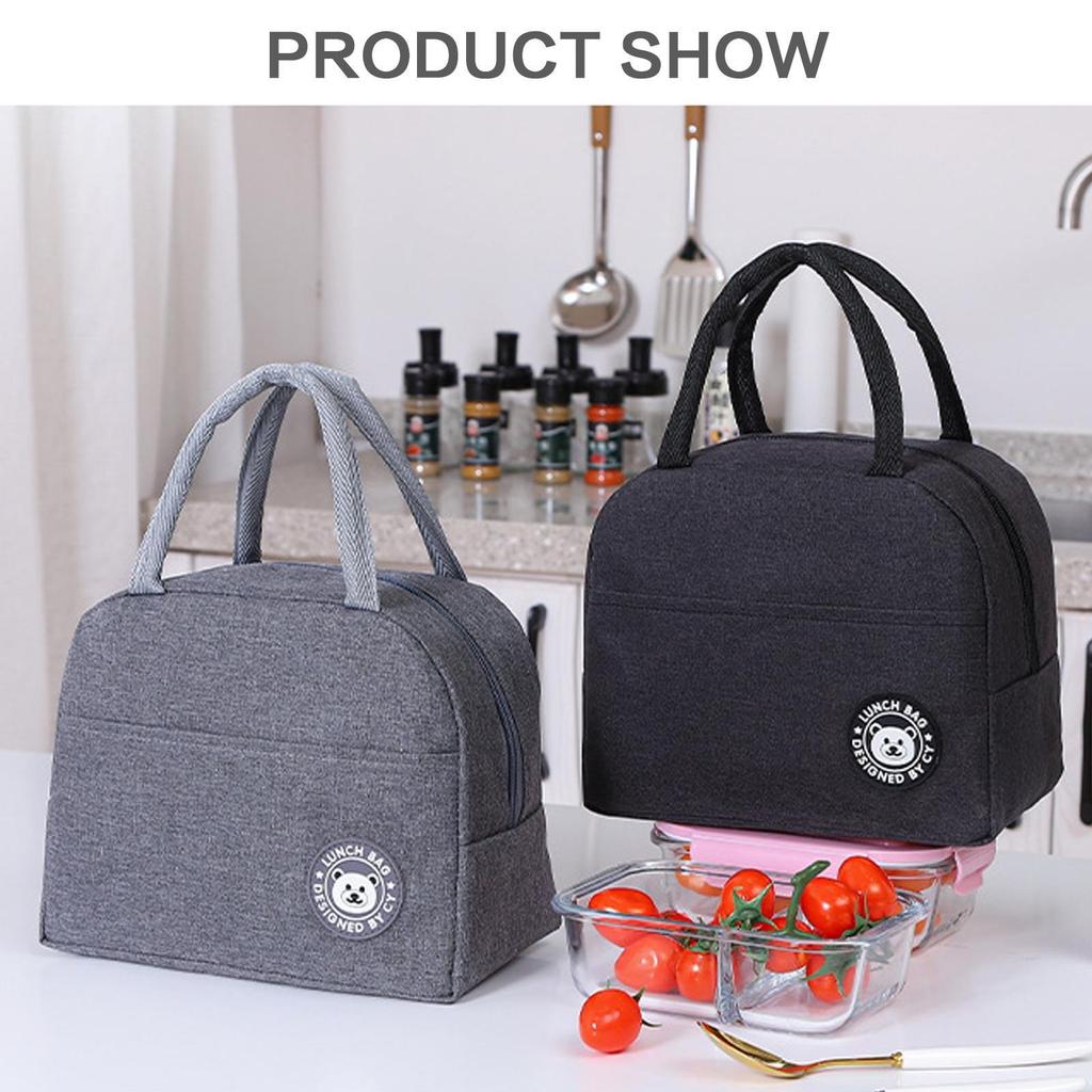 1Pc Portable Lunch Bag Waterproof Insulated Cool Thermal Food Storage Box Tote for Outdoor Travel Student Thermal Bag