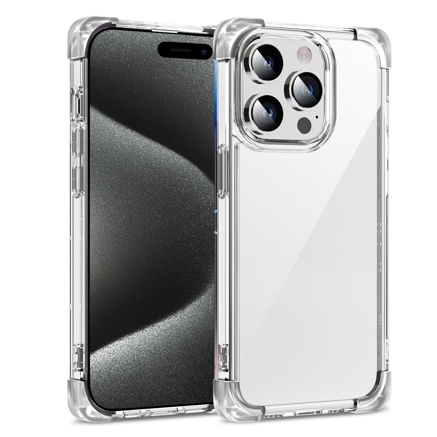 

For iPhone 15 Pro Max Case Reinforced Corners TPU + Acrylic Clear Phone Back Cover C