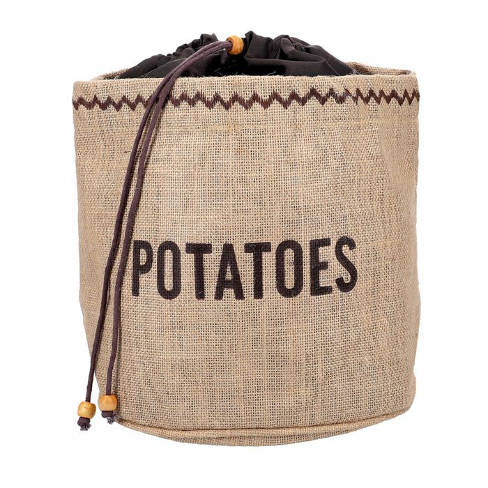 Sac à Pommes de Terre - KITCHEN CRAFT - JVPS - Toile de Jute - Marron - 25 x 25 x 24 cm