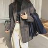 New Autumn/Winter Plaid Woolen Coat - Plus Size, Medium Length (Fat MM 21607)