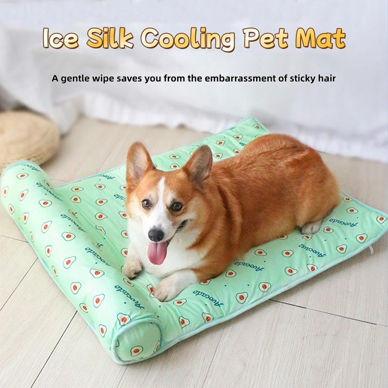 Summer Dog Cooling Pad Breathable Ice Silk Pet Mat Washable Anti-Slip Cold Blanket Sofa Bed for Dogs Cats Puppy Kitten
