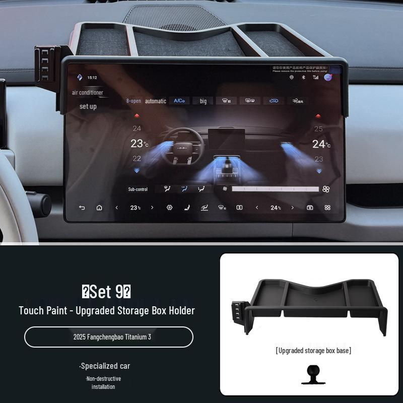 Car Mount & Storage Box for 2025 Equation Leopard Titanium 3 Special Screen Model