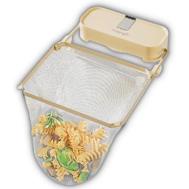 Kanggoulu Sink Strainer, Rotatable Kitchen Sink Strainer with 100Pcs Filter Mesh Bags, Food Catcher Filter Holder for Corner Sink (Black)