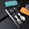 Camping Cutlery Travel Cutlery Set Stainless Portable Utensils Include Spoon Chopsticks & Fork for Hiking and Camping