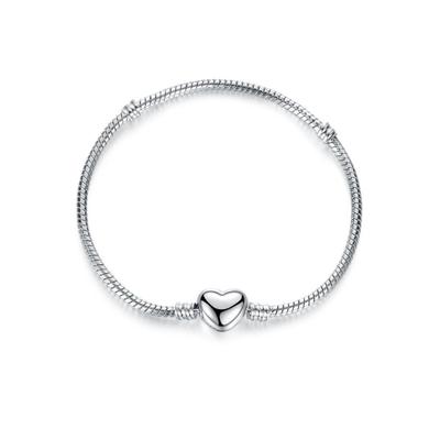 Bracciale Fai da Te Catena Osso di Serpente in Rame con Spaziatori e Chiusura a Forma di Cuore per San Valentino
