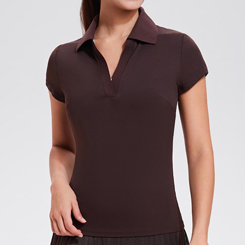 Cai Jue Women's Quick-Dry Polo Shirt - Short Sleeve, Cool Turn-Down Collar for Sports, Badminton, Tennis