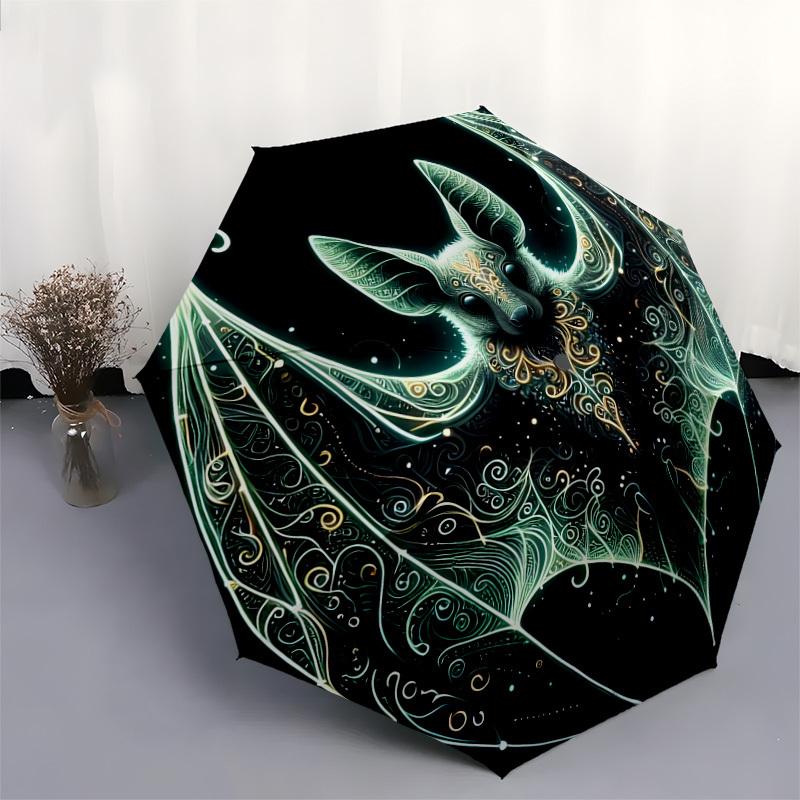 1pc Ethereal Bat Artwork Umbrella with Plastic Handle,Suitable for All Seasons Home Travel Outdoor UmbrellaDD1067