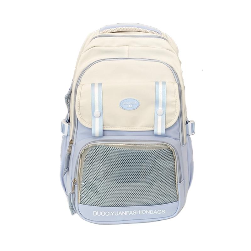 Japanese Style Transparent Pocket Itabag Backpack Pin Display Cute School Bag Waterproof Student Large Capacity Backpack светло-синий