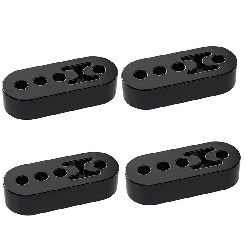 4pcs Universal Black Rubber Exhaust Hanger Mount Brackets Long Heavy Duty Hanger