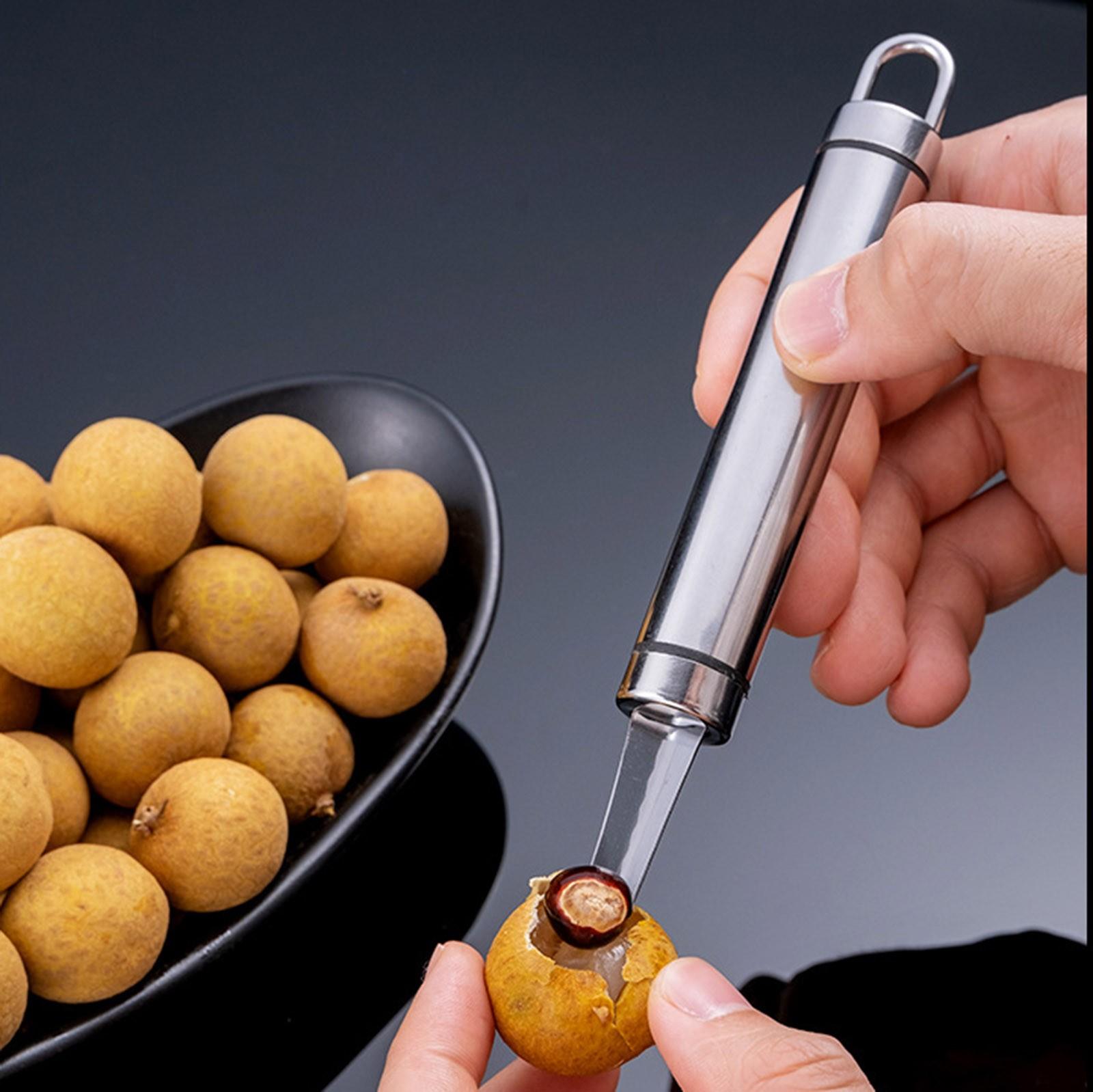 

Kitchen Small Tools Portable Stainless Steel Longan Kernel Remover Meat Stone Peeling Longan Dry Peeling Household Supplies серебряный