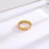 Temperament High-end Wide Version Square Single Titanium Steel Ring Female Couple Ring Same Style Trendy Jewelry