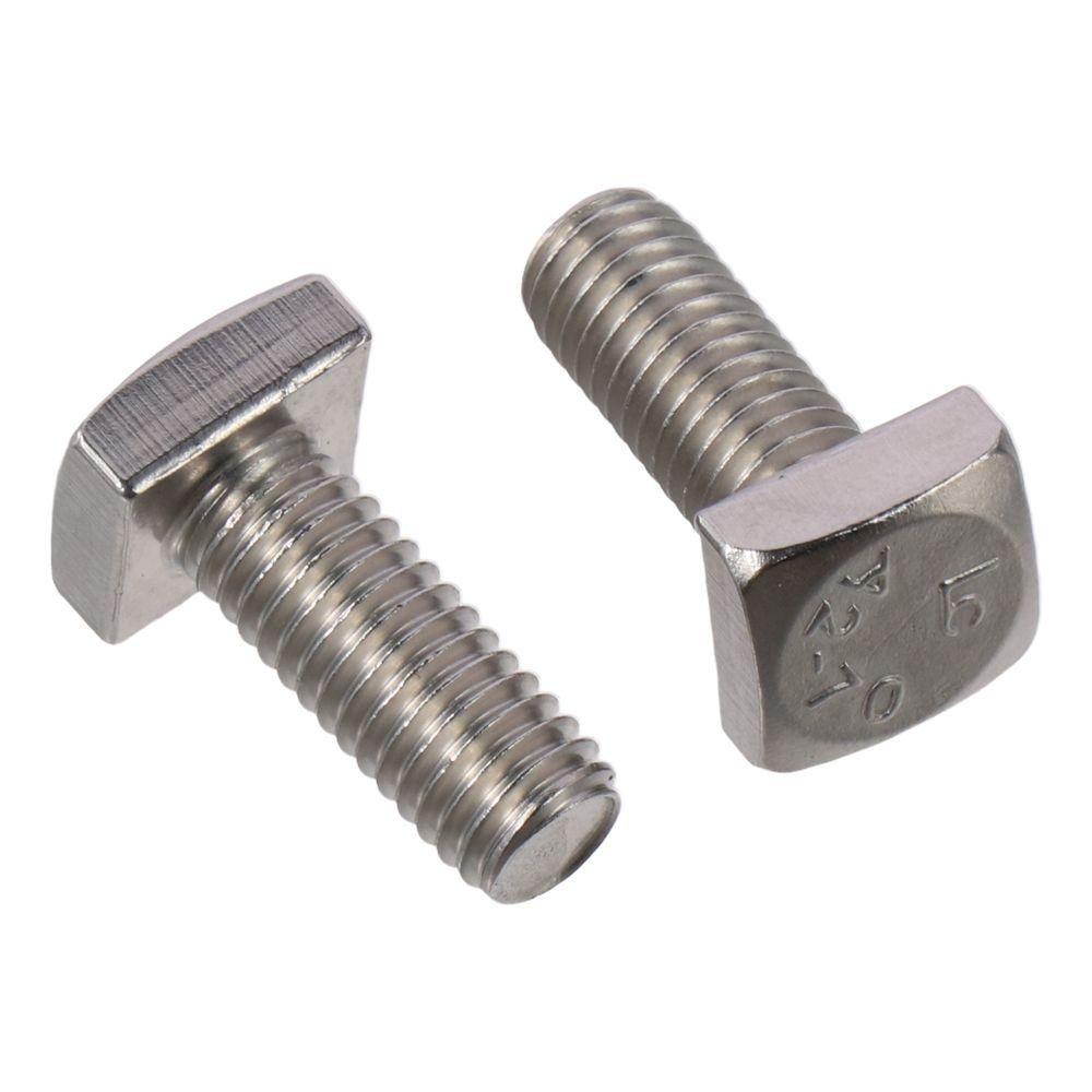 2pcs M8 X 20mm / M8 X 0.79" Square Head Bolt 304 Stainless Steel Fully Thread Machine Screws