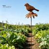 Retro Rust Finish Garden Stake Rusty Decorative Stakes, Metal Flowers Birds Decoration, Daisy Ground Bird Stake, Plant Container Decorations
