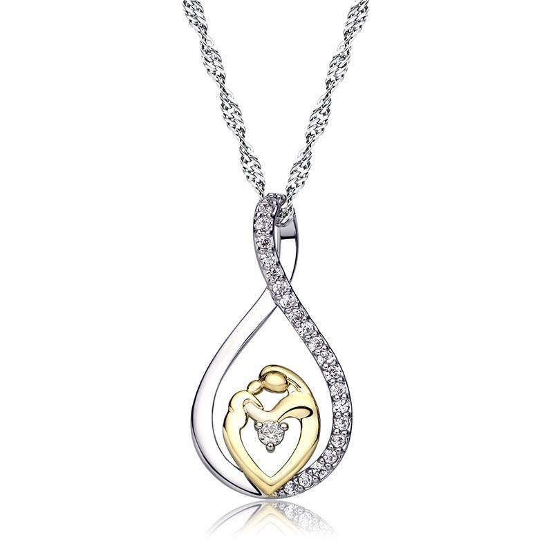 Accessories, Blue Purple Crystal Heart Collarbone Chain Fashion Two-Tone Necklace Summer Fresh Girl