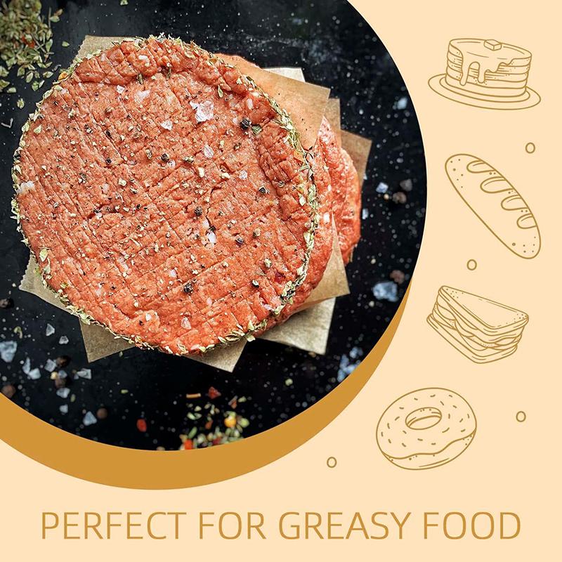 100 ks Pergamenový papír BBQ Papír na maso Lis na maso Nepřilnavé listy na hamburgerové placičky Podložky Sušenky Trouba Čtvercový Kulatý Olej Pečicí papír