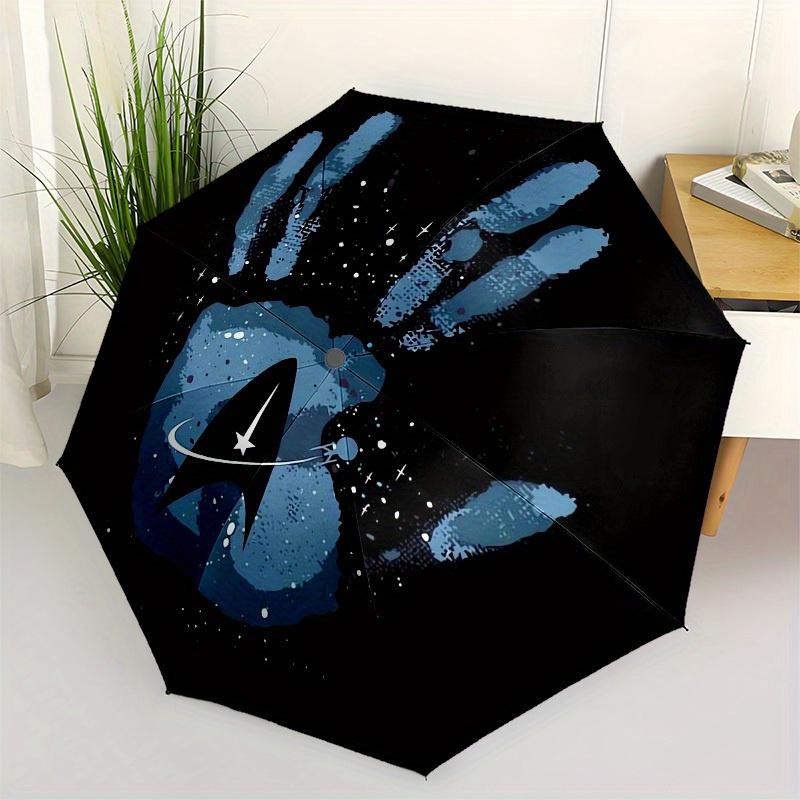 

1pc Star Trek Handprint Galaxy Umbrella with Plastic Handle,Suitable for All Seasons Home Travel Outdoor UmbrellaM1022