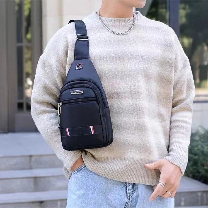 Pánská ležérní taška přes rameno Multifunkční vodotěsná crossbody taška Taška na mobilní telefon Outdoorová cestovní sportovní batoh Business taška přes hrudník