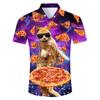 Cămașă Hawaiiană de Plajă pentru Bărbați Imprimeu 3D Animal Amuzant Tricou Top Casual cu Mânecă Scurtă Butonată Cămași Aloha de Vacanță Streetwear
