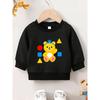 European Sizes Cartoon Yellow Bear Print, 0-3 Years Kids' Comfortable Soft Versatile  Thin Kids' Crewneck Sweatshirt